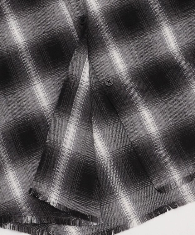 WEGO チェックBIGネルシャツ ブラック