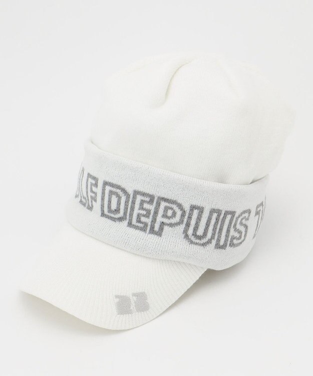 23区GOLF 【MEN】ツバ付きニット キャップ ホワイト系