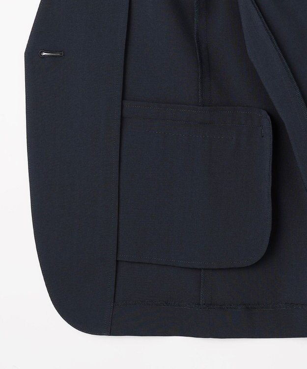 J.PRESS LADIES 【セットアップ対応】ファンマートロストレッチ ノーカラー ジャケット ネイビー系