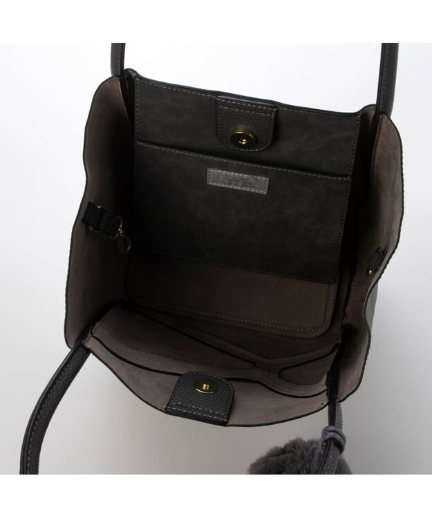 UNBILLION カシュカシュ cachecache / 通しハンドルパッチワークトート ダークグレー