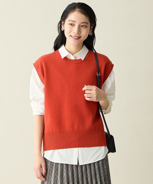 ANY L フレンチスリーブニット オレンジ