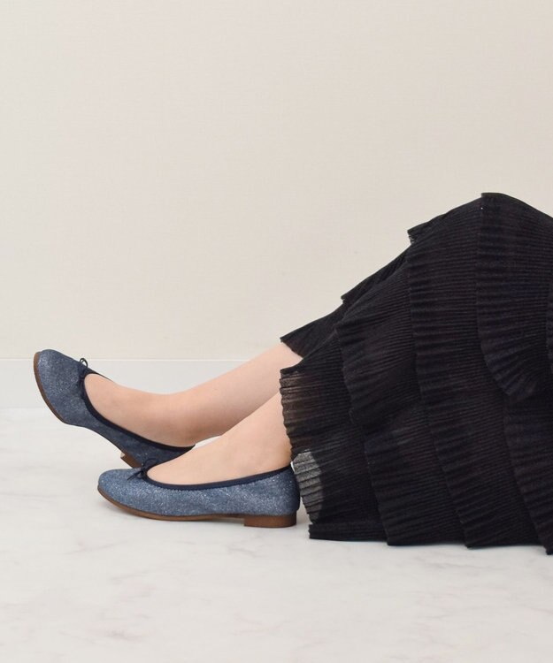 Bridget Birkin 【Bridget Birkin】ラウンドトゥバレエシューズ ネイビー雑材