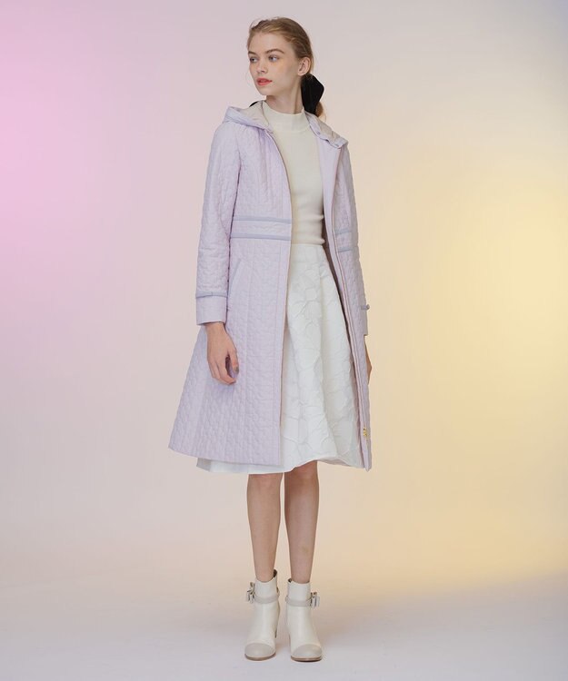 TOCCA LAURA キルティングロングコート ライラック系