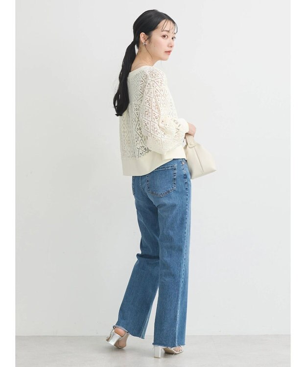 earth music&ecology ラッセルレースカーディガン Ivory