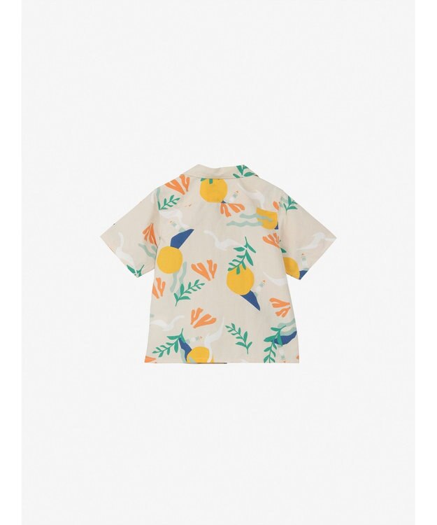 HELLY HANSEN 【キッズ・はっ水・UVカット・耐海水・耐塩素・記名ラベル付】ショートスリーブバスクシャツ アイボリープリント