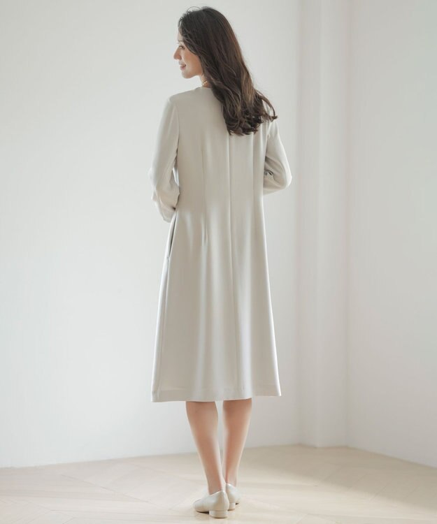 J.PRESS LADIES 【セットアップ対応・洗える】セラテリーダブルクロス ワンピース グレージュ系