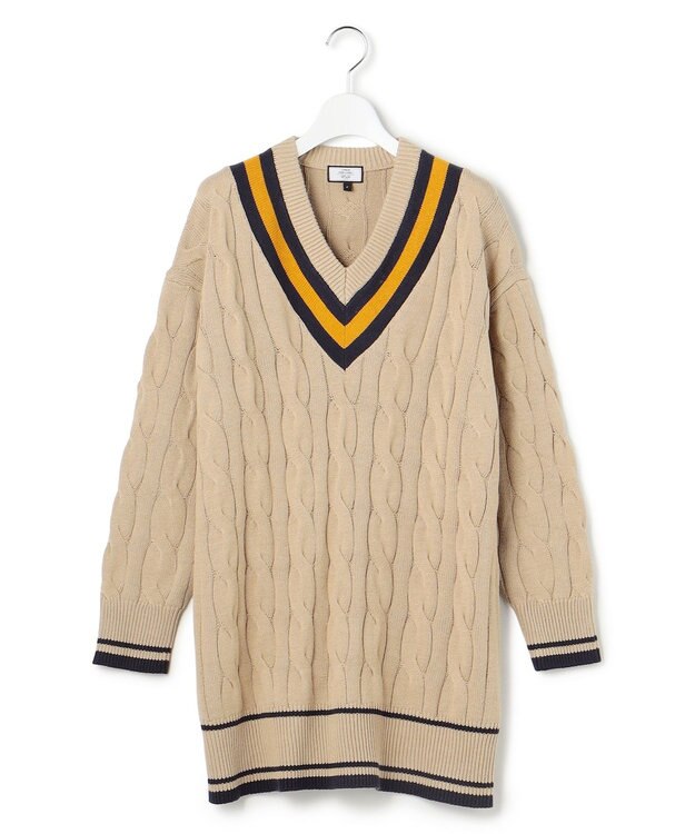 J.PRESS YORK STREET 【WOMEN】チルデンチュニック Vネックニット ベージュ系