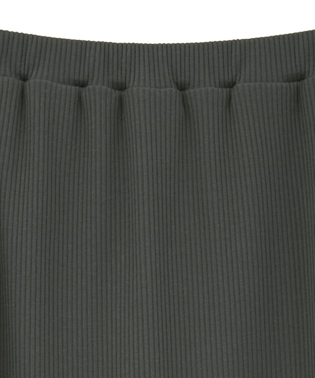 earth music&ecology 【コットン混】カットリブナロースカート Charcoal Gray