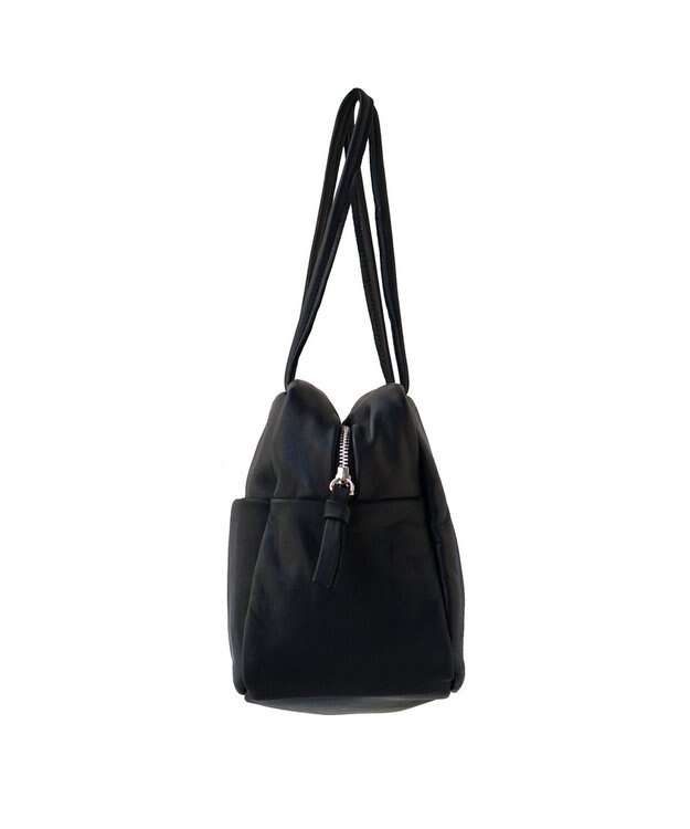 FOLNA RD ソフトレザースクエアボストンバッグ ブラック