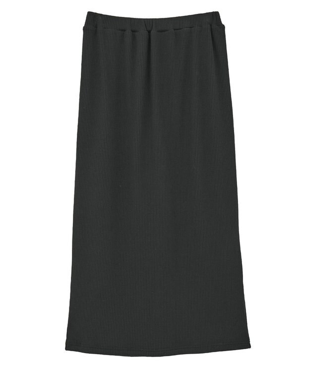 earth music&ecology 【コットン混】カットリブナロースカート Black