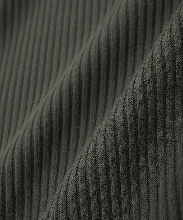 earth music&ecology 【コットン混】カットリブナロースカート Charcoal Gray