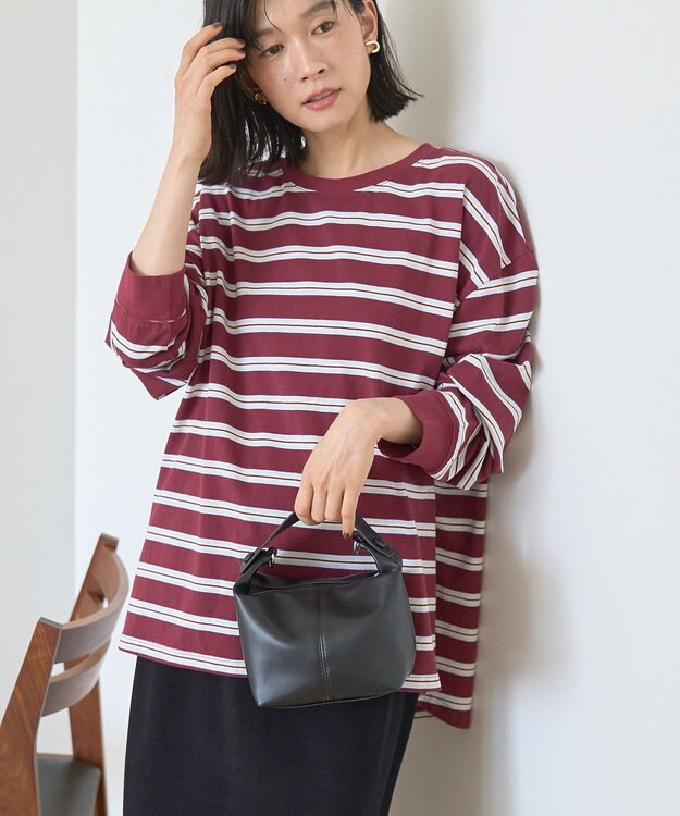 AMERICAN HOLIC アソートボーダーロングTシャツ Bordeaux