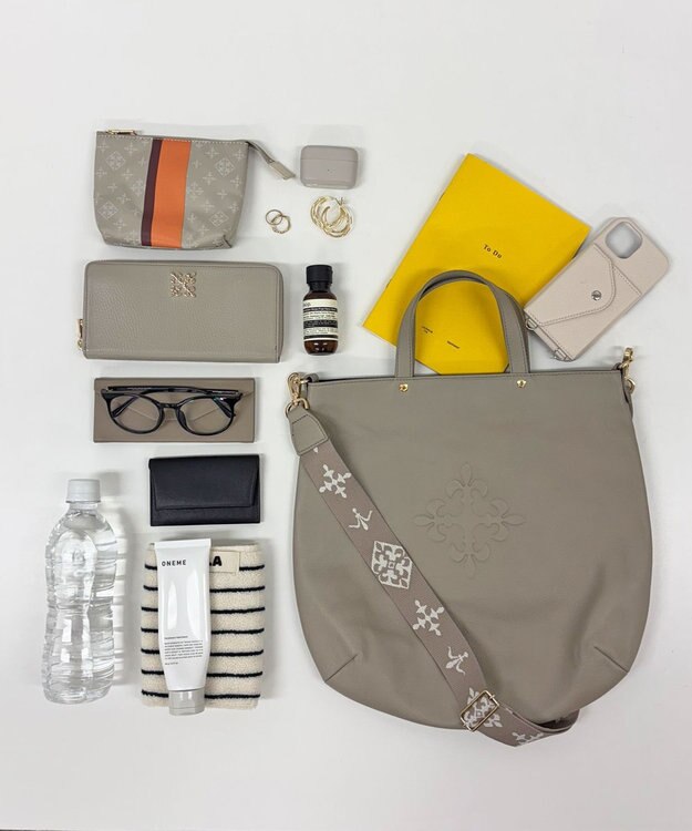 russet ソフトレザー 2WAYトートバッグ(CE-1611) GrayBeige