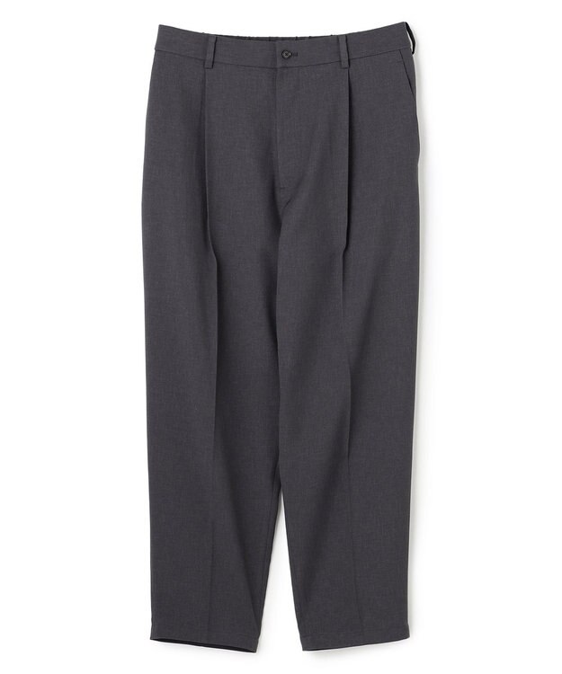 UNFILO MENS 【ストレッチ/イージーケア】WOOL TOUCH 機能美パンツ ワイド チャコール