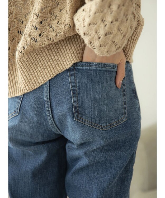 earth music&ecology テーパードデニムパンツ Light Indigo