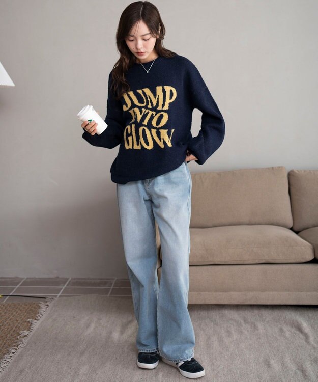 WEGO 【2025年秋冬新作】フラッフィーグラフィックニットBIGプルオーバー 柄7