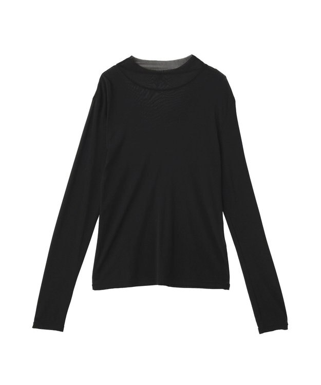 YECCA VECCA ハイネックシアートップス Black