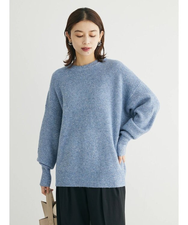 Green Parks ・Ｐｅｔｉｔ　Ｆｌｅｕｒ　ラメ＆スパンコールニット Blue