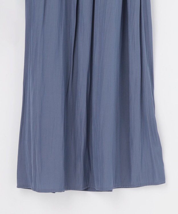 組曲 ギャザーライトデシン パンツ ダルブルー系