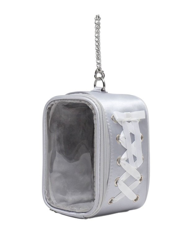 WEGO 【痛バ＆推し活グッズ】サイドレースアップぬいポーチ シルバー