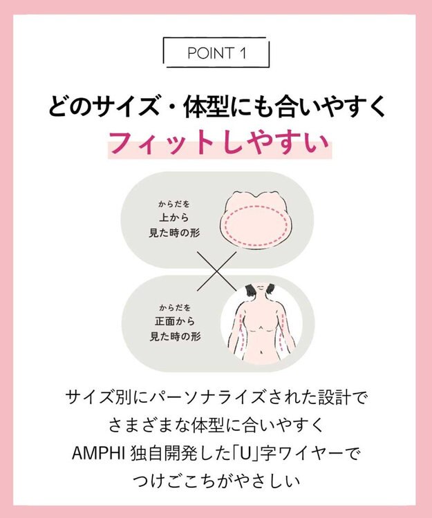 AMPHI ブラジャー パーソナル設計 脇高 背中の段差が出にくい 【stylist 4U スタイリストフォーユー】 A～Gカップまで対応 大きいサイズ ブラ BYJ383 アンフィ／ワコール カラシ