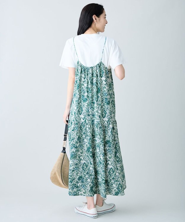 ANY ライトブッチャーキャミワンピース グリーン系