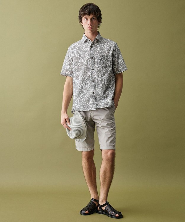 JOSEPH ABBOUD 【ウエストも伸びる!/JAPANファブリック】ヴィンテージコットンストレッチ ショート パンツ ライトグレー系