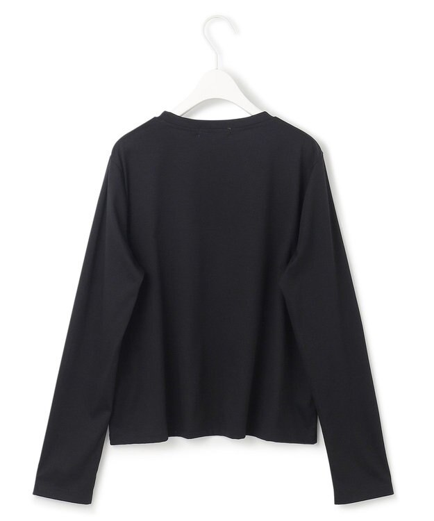 ICB 【洗える】シンプルジャージー クロップドTシャツ ブラック系