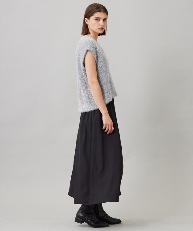 ICB 【洗える】 ルレックスファー ベスト ライトグレー系