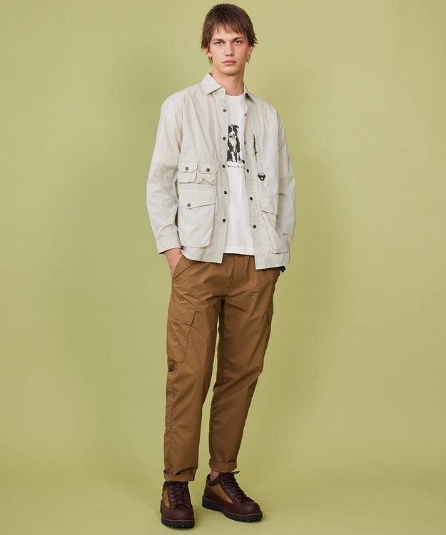 JOSEPH ABBOUD MOUNTAIN 【軽量/ストレッチ/ECO撥水】ライトワッシャーストレッチ アウトドア シャツ アイボリー系