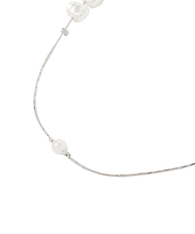 YECCA VECCA パールMIXロングネックレス Silver