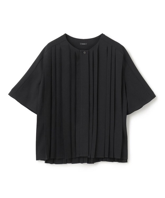JOSEPH エアリープリッセ　ハーフスリーブブラウス Black