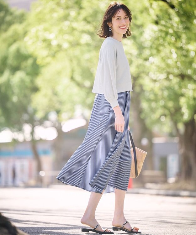 ANY SIS 【23.0~24.0cm】フェミニンフラット サンダル ブラック（フェイクパール）