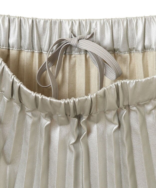 AMERICAN HOLIC フェイクレザープリーツスカート Silver