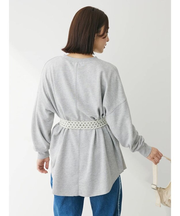 Green Parks ロゴ裏毛チュニック Gray Mixture