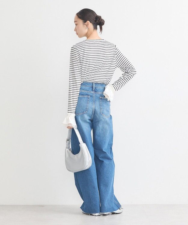 earth music&ecology フリルスリーブリブプルオーバー Border