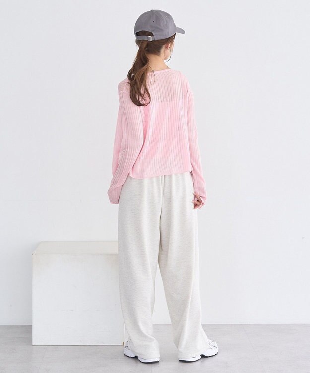 earth music&ecology シアーリブカーディガン Pink