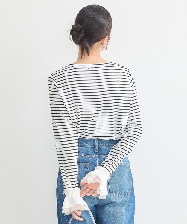 earth music&ecology フリルスリーブリブプルオーバー Border