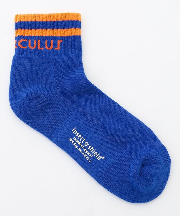 PW CIRCULUS 【虫よけ加工】【WOMEN】ラインソックス ショート丈  ゴルフウェア レディース スカイブルー系