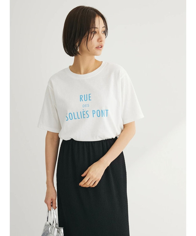 Green Parks フレンチロゴレギュラーＴシャツ Off White