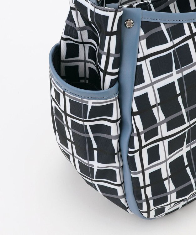 Y'SACCS ドローイングチェックショルダーバッグ ネイビー