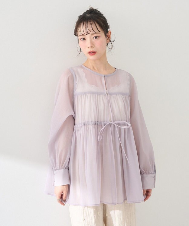 earth music&ecology フロントリボンシアーチュニック Pink