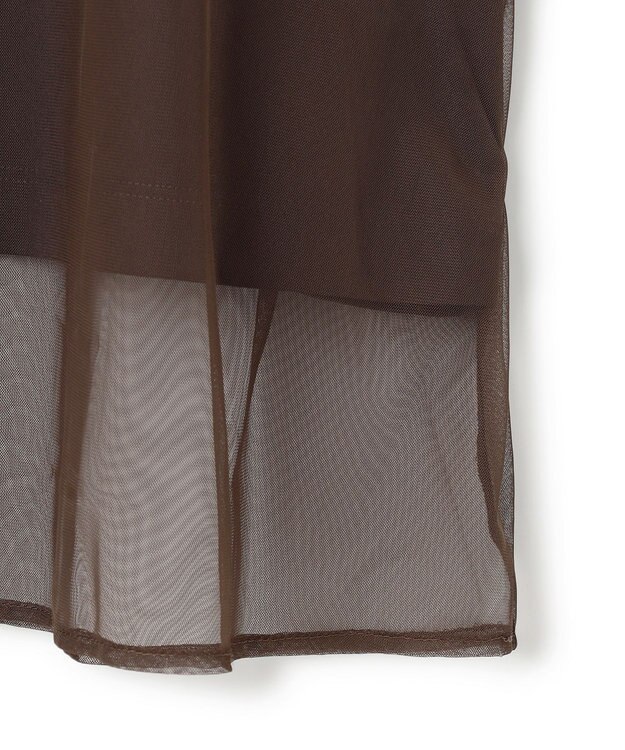 ICB 【接触冷感・UVケア・速乾・洗える】 チュールレイヤード カットソー チョコレート系