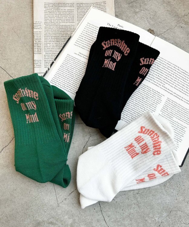 WEGO バックロゴリブソックス グリーン