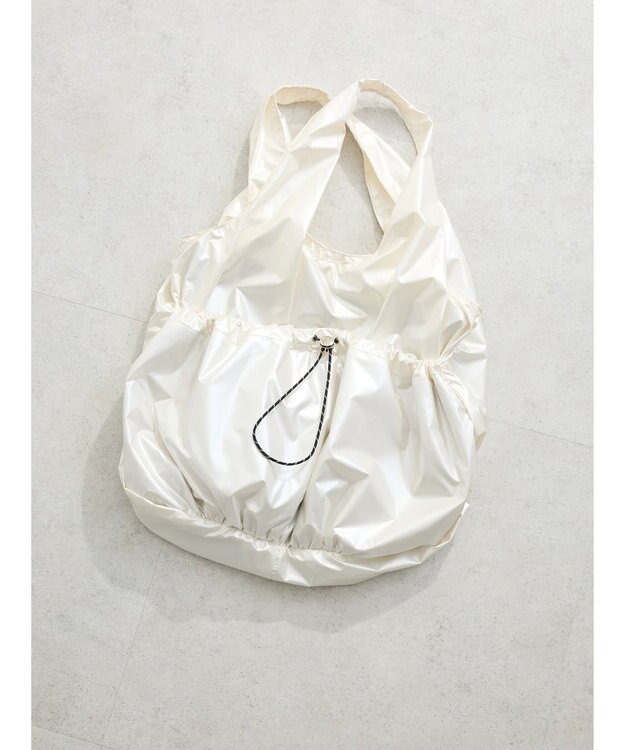 Green Parks ａｎｄｍｉｋｋａ　ドロストバルーンメタリックトート White