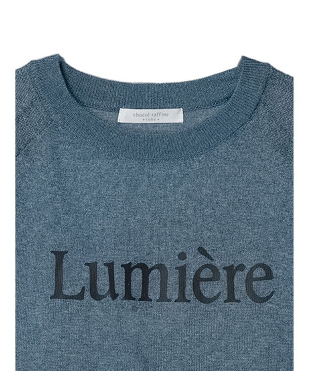 Green Parks シアーロゴニットプルオーバー Blue