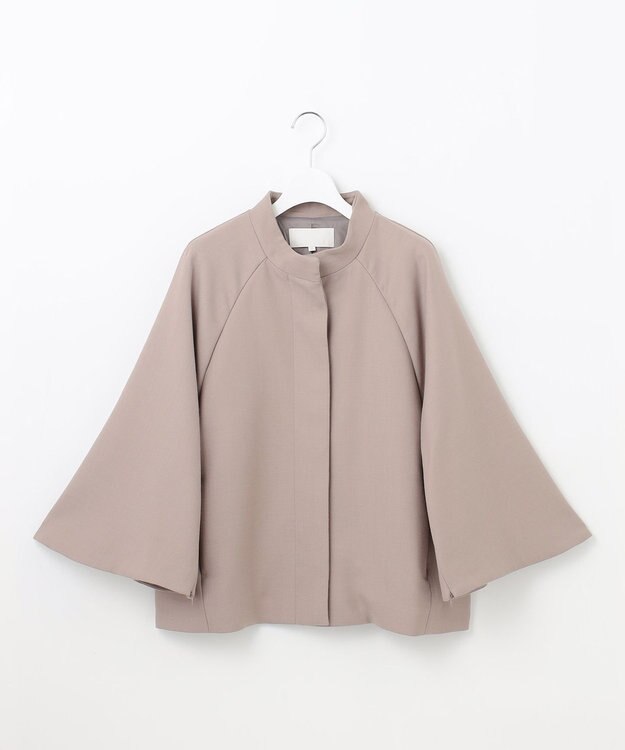 自由区 S ライトウールダブルクロススタンドカラー ジャケット ライトグレー系