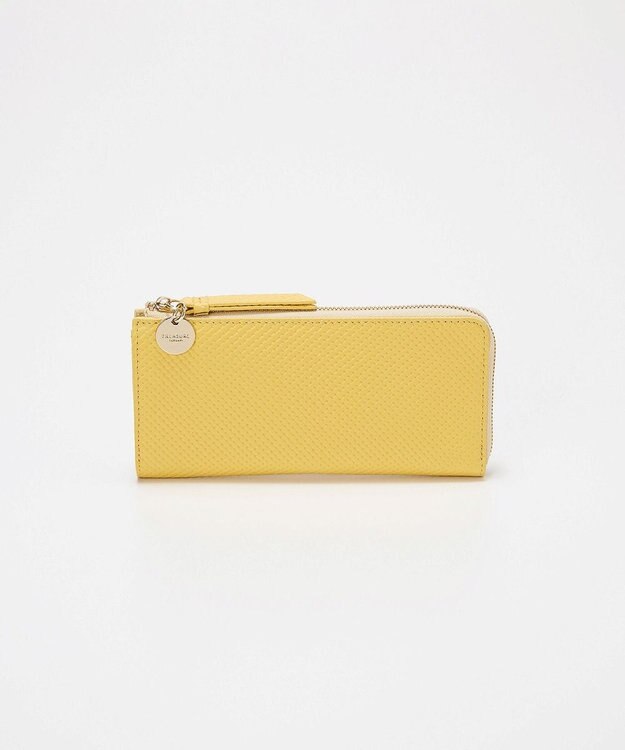 TOPKAPI 【TREASURE TOPKAPI】クロスエンボス レザー L字ファスナー 長財布 レモンイエロー