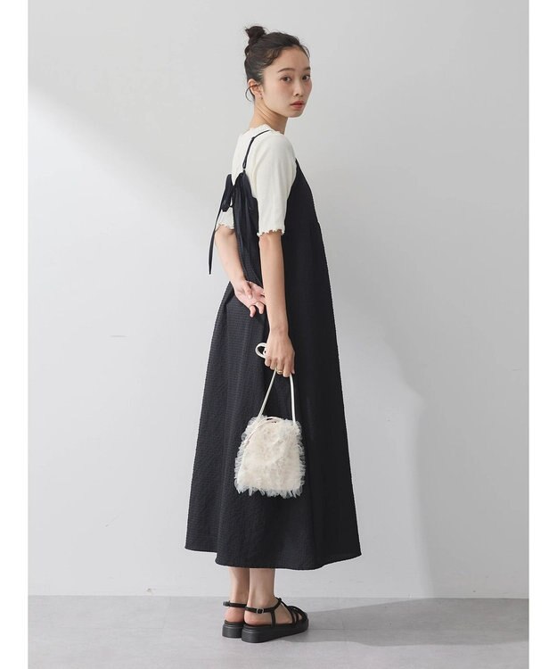 earth music&ecology バックリボンキャミワンピース Black
