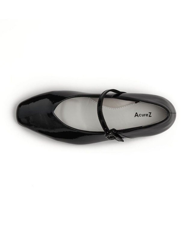 AcureZ 足ゆび広がる×キレイ メリージェーンパンプス「母趾にやさしい美パンプス」 ブラックエナメル